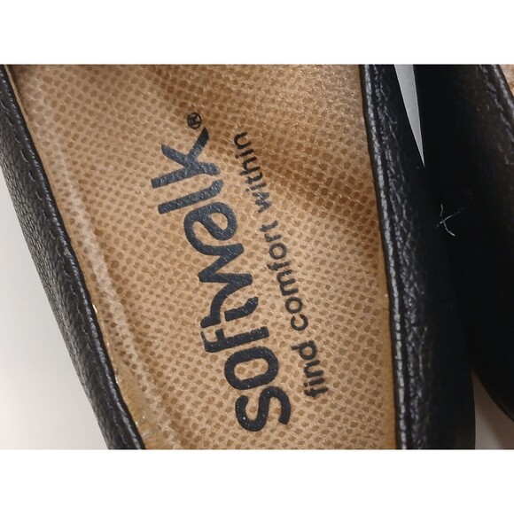 Soft Walk Sz 7 N Whistle Black Tumbled Leather Comfort Arch Support Loafer NEW - Picture 10 of 15
